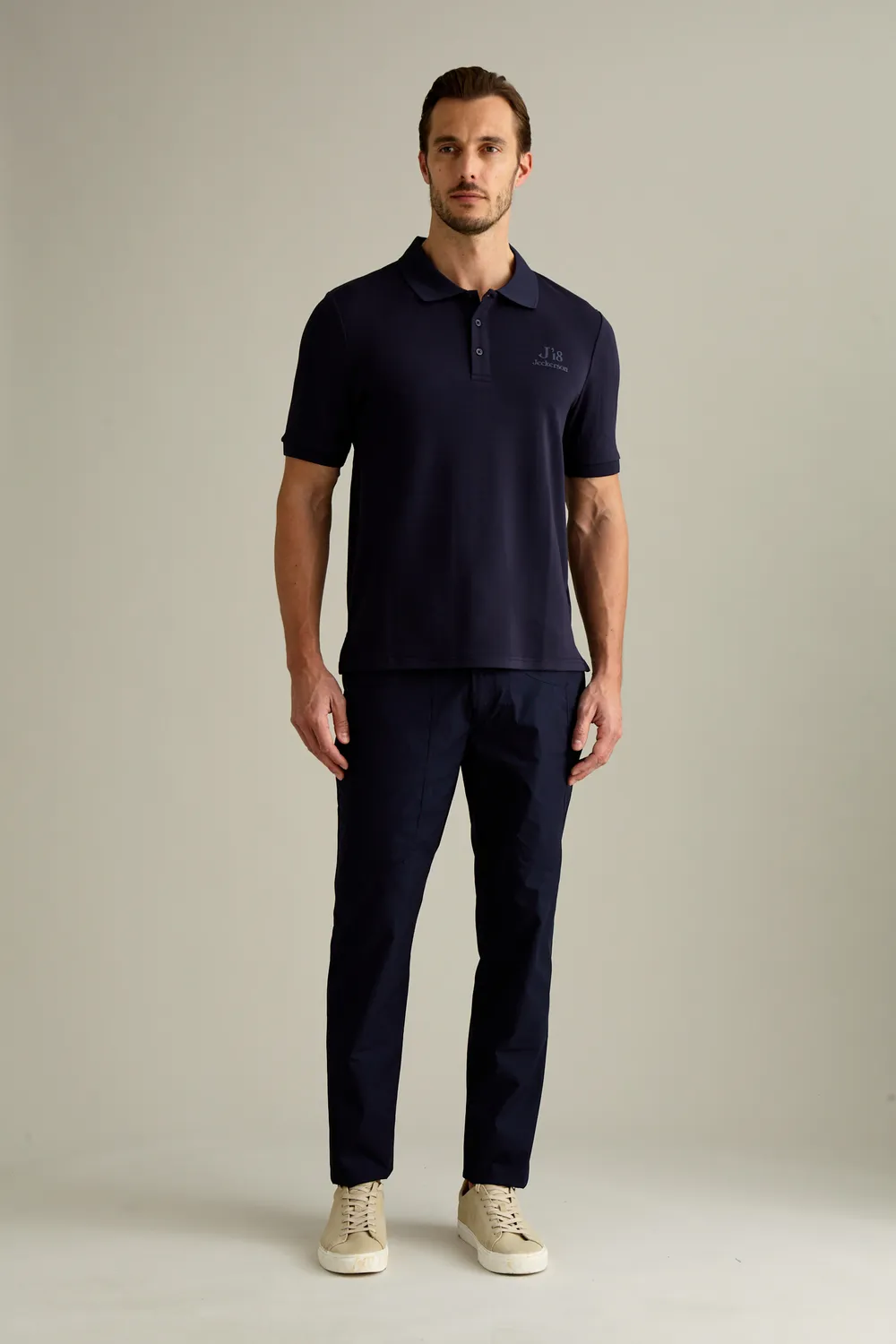 Jeckerson J18 slim fit broek blauw polyester
