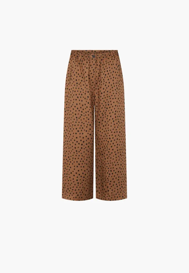 Laurie Hilde Loose CL broek Camel Print cropped