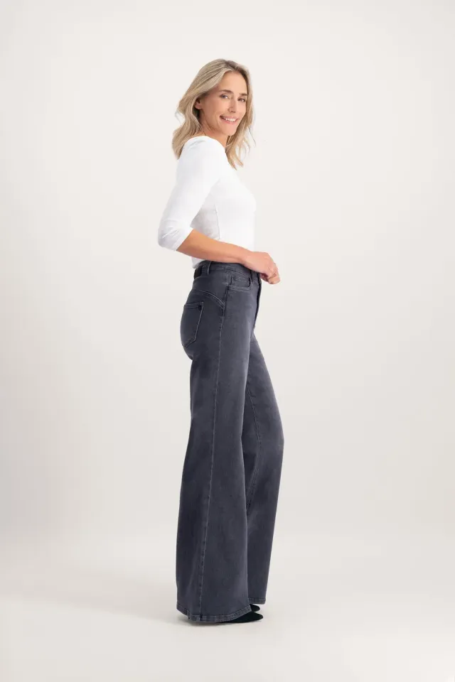 Florez Ana Flared jeans grijs hoge taille