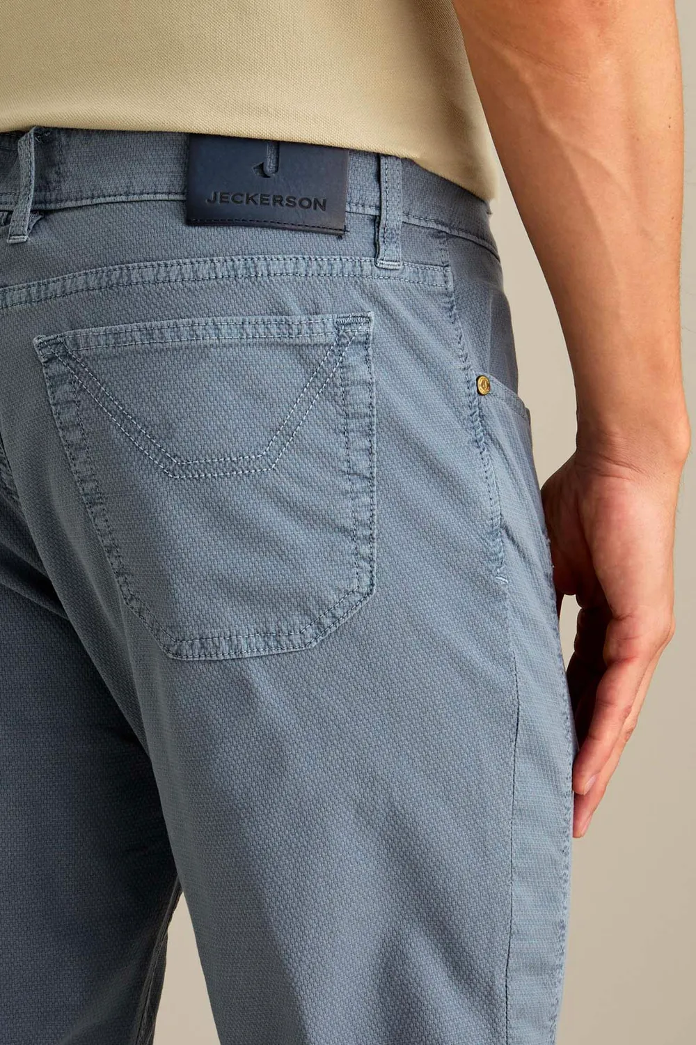 Jeckerson John slim fit chino blauw velvet stuoia