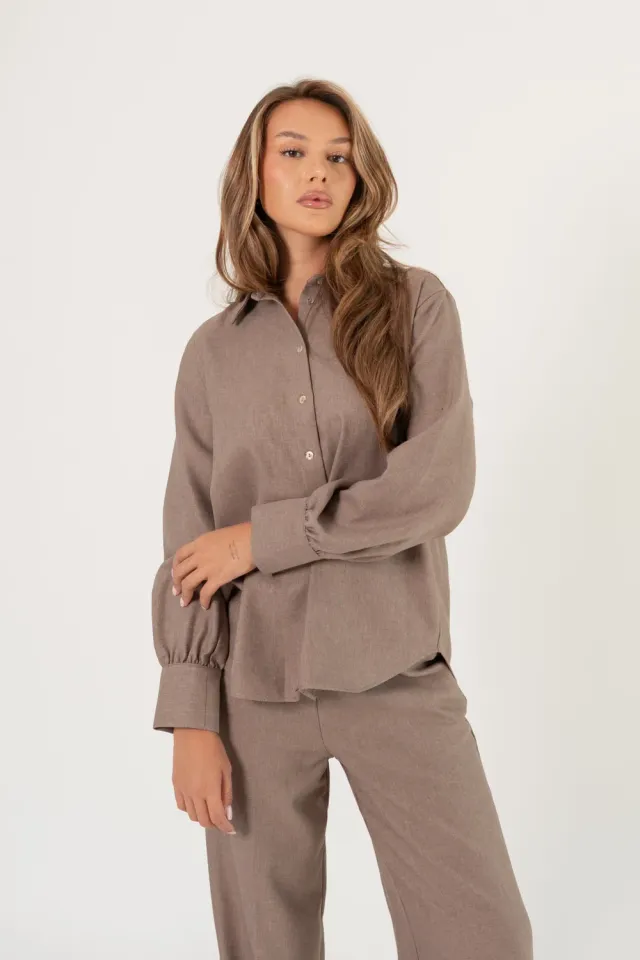 Corel Maxime Caravella blouse Taupe boxy