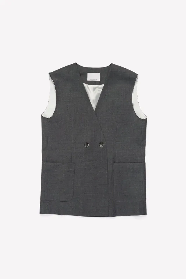 Nine In The Morning Eloisa gilet dames wol grisaille relaxed