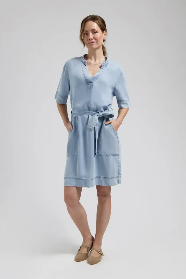 Florez Kayley midi-jurk lichtblauw Tencel