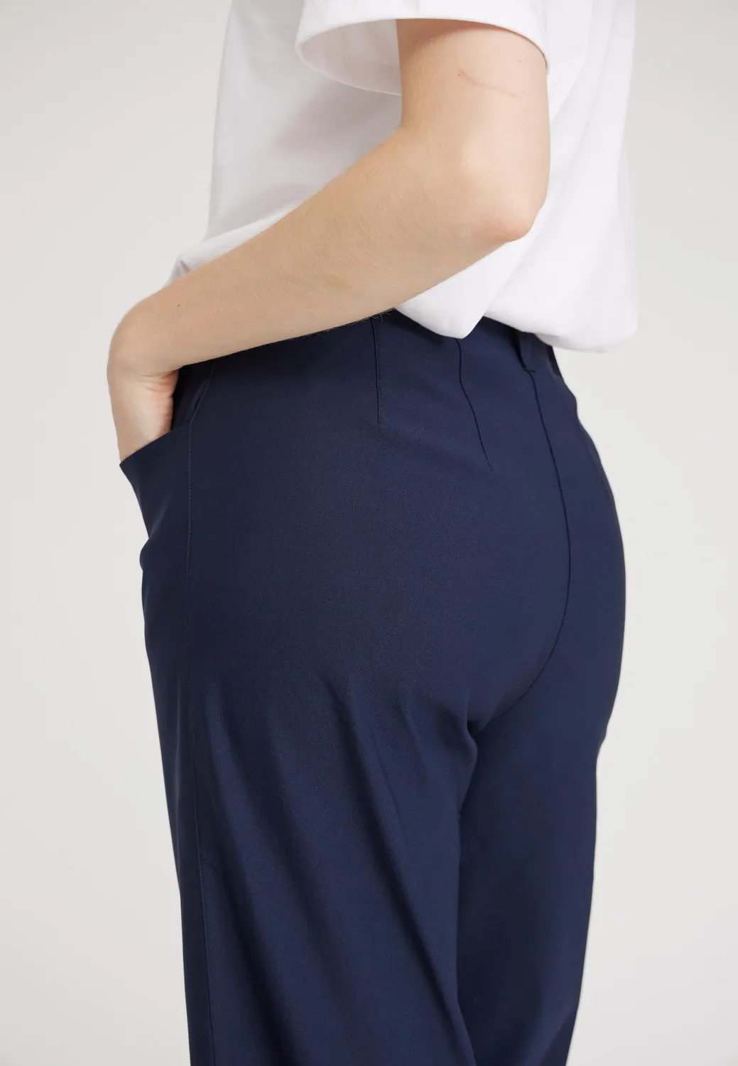 Laurie Donna Loose Crop broek navy cropped wijd