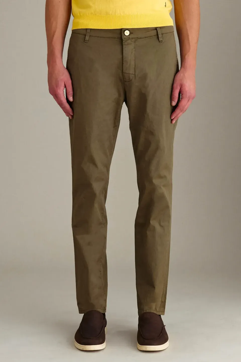 Jeckerson Jack chino slim fit Verde Militare gabardine