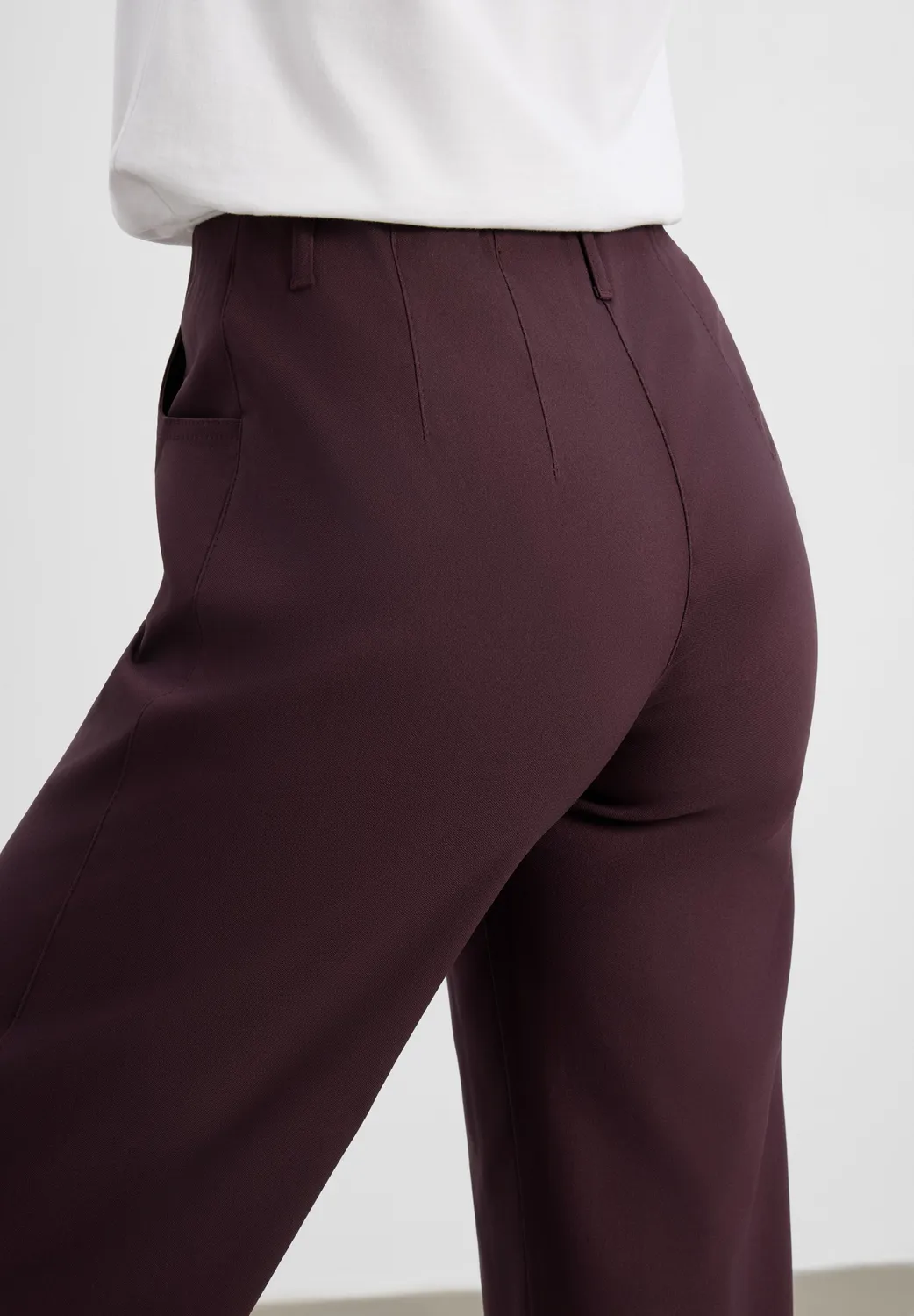 Laurie Donna Loose SL broek dark plum wijd