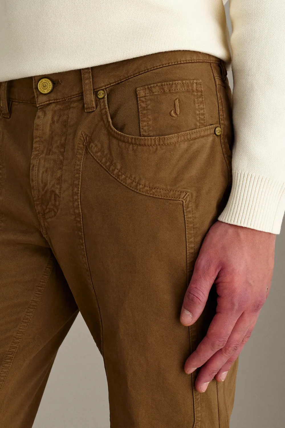 Jeckerson John slim fit broek bruin stretch