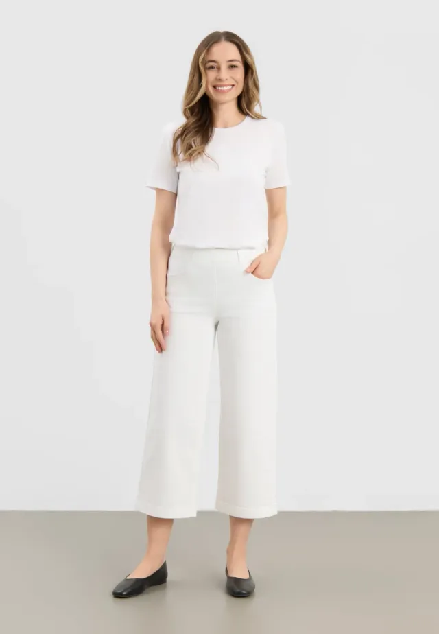 Laurie Donna Loose CL cropped broek white elastiek