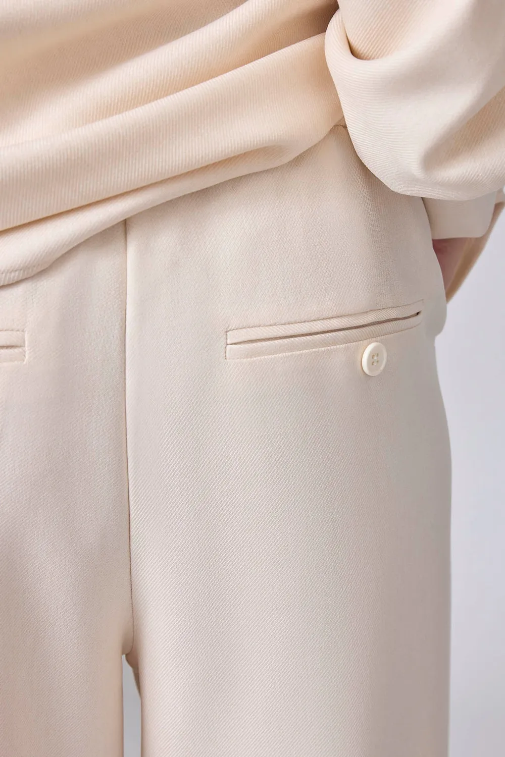 Corel Julia Uni Pants Caravella broek ivory elastiek