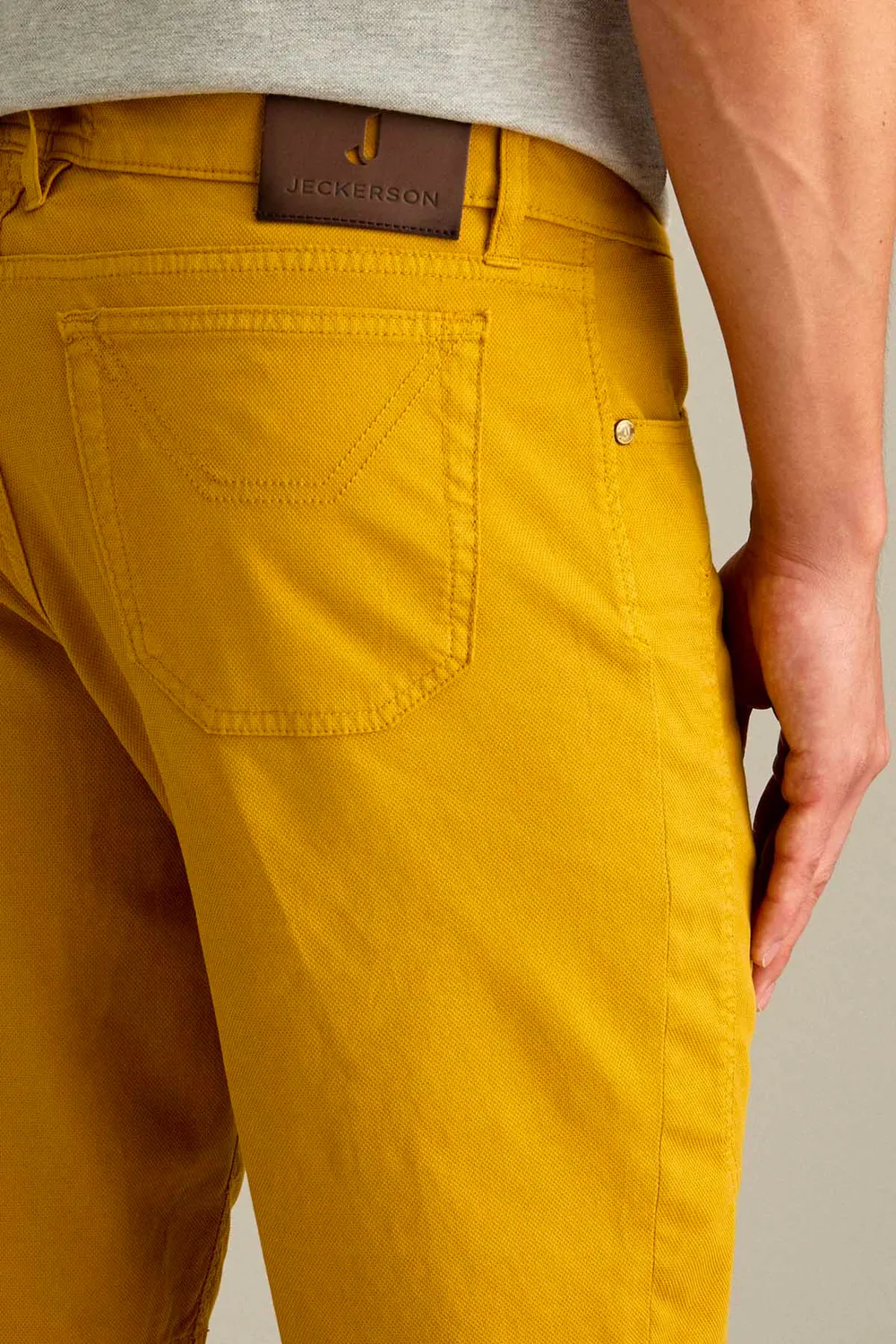 Jeckerson Jayden Slim Fit bermuda geel katoen