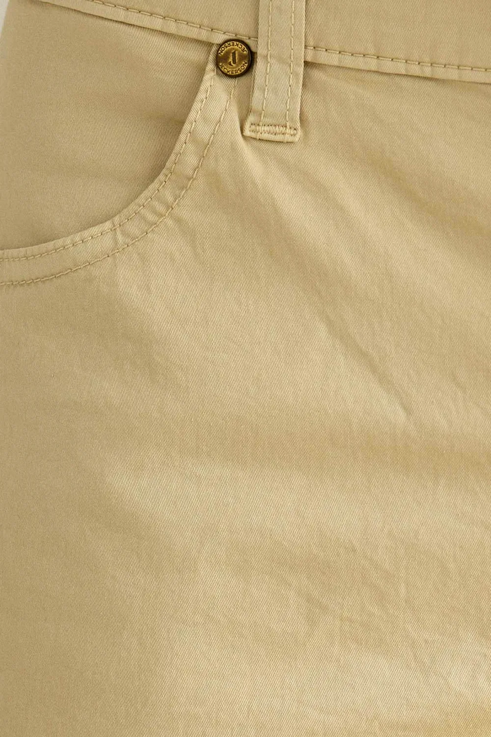 Jeckerson Jo Korte Broek Lichtbeige Katoen Slim Fit