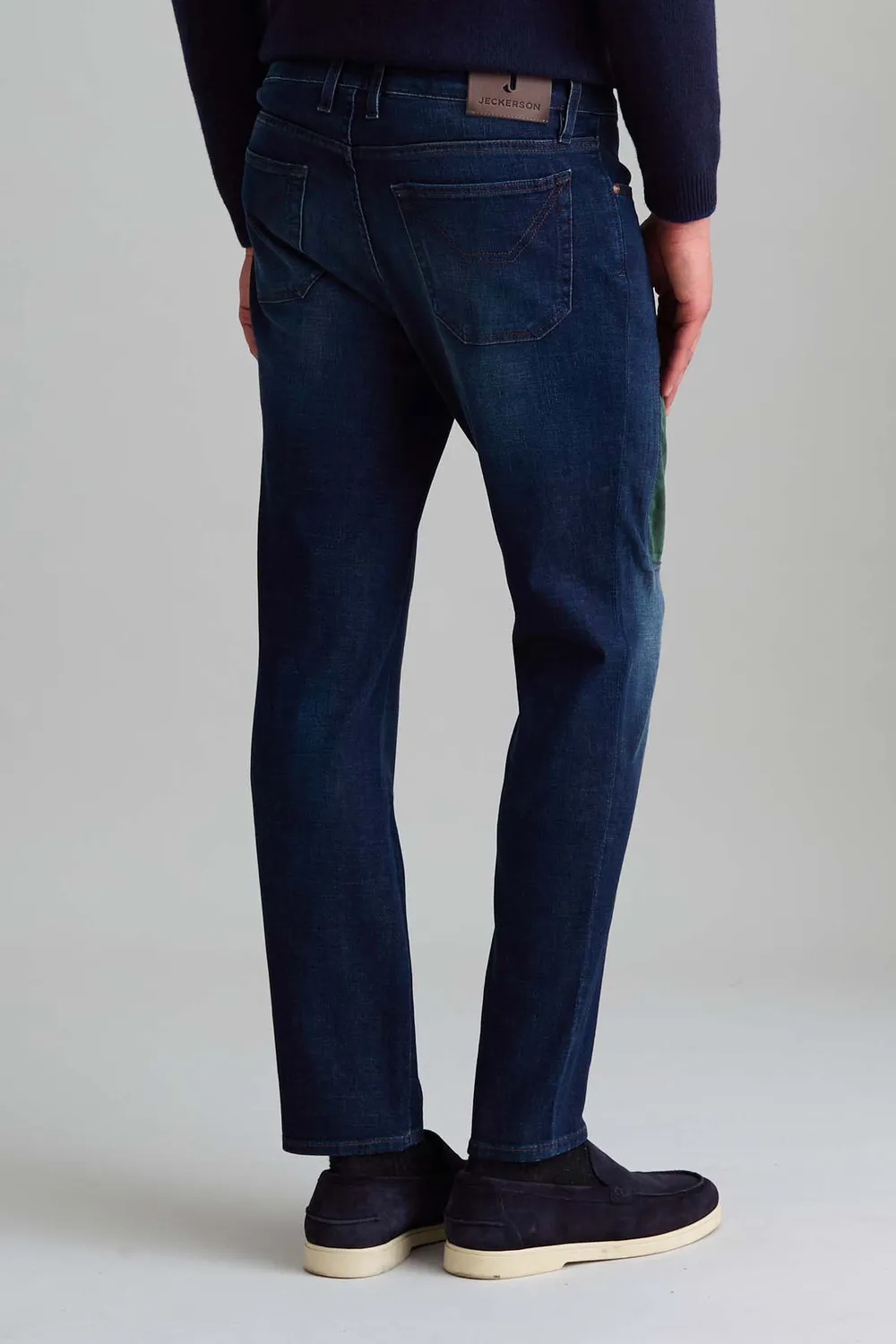 Jeckerson James Skinny Fit Jeans Donkerblauw Mosgroen