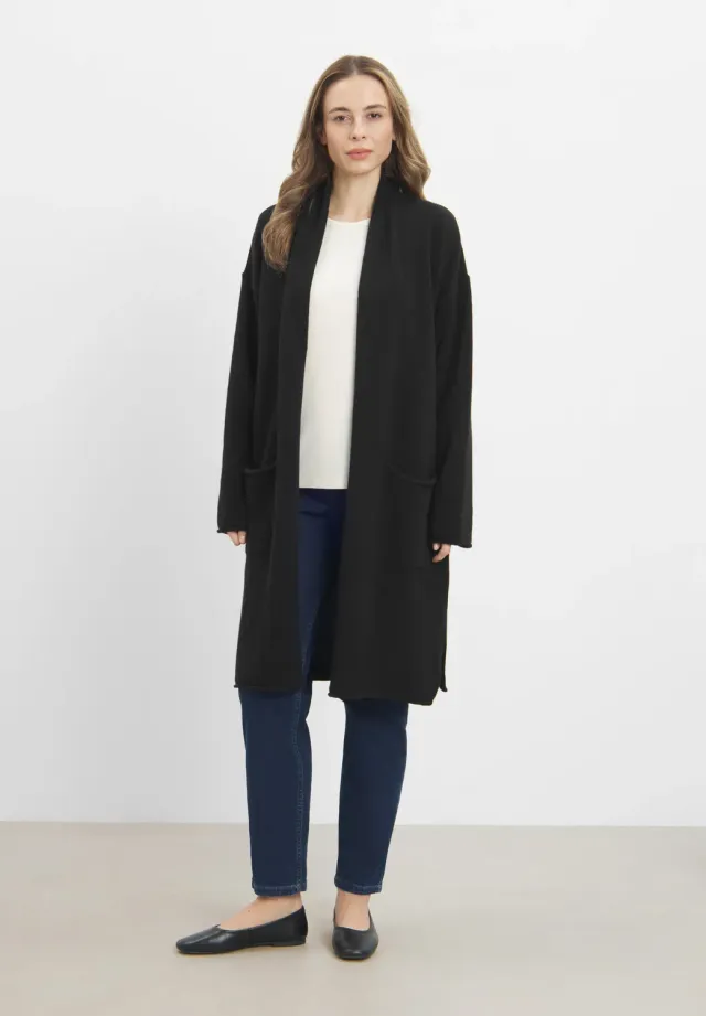 Laurie Iris cardigan dames zwart lamswol