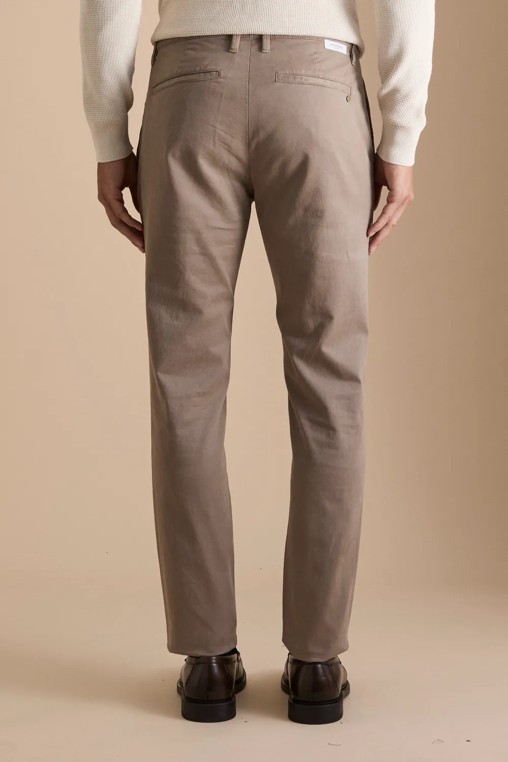 Jeckerson Jack slim fit chino beige katoen ruit