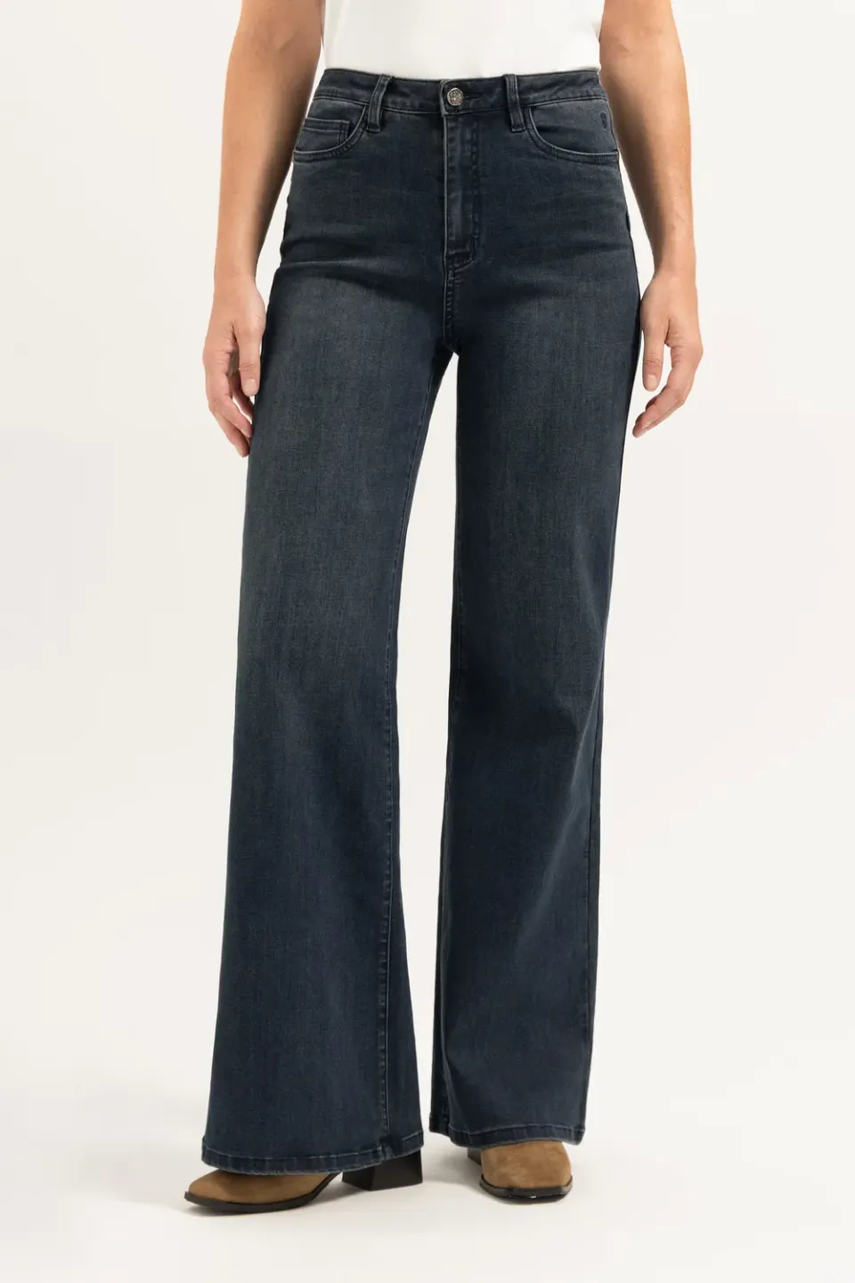 Florez Ana Flared jeans indigo blue hoge taille