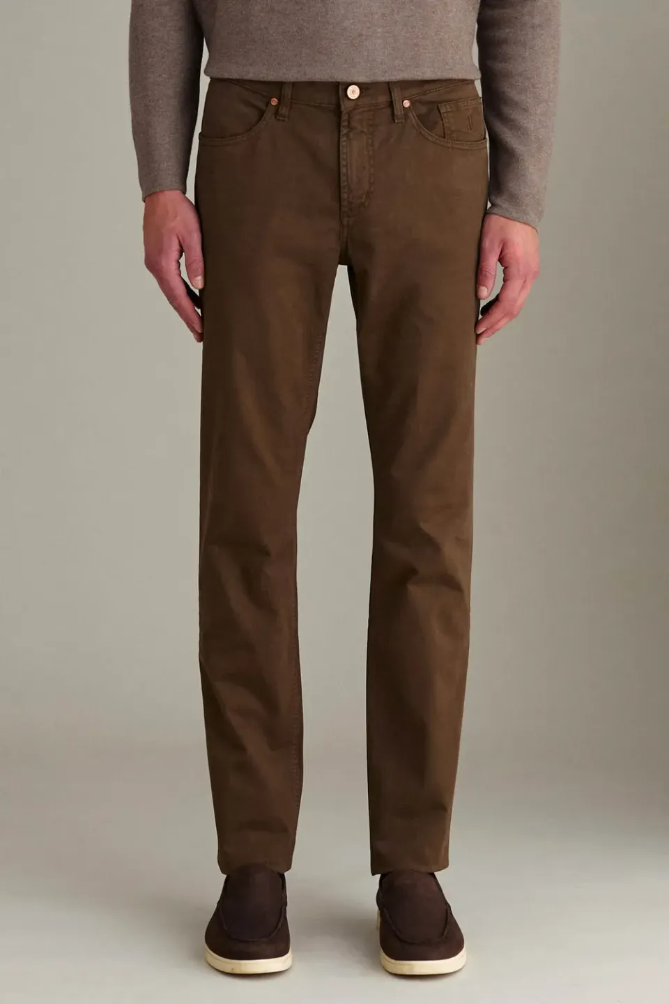 Jeckerson Jordan slim fit broek bruin gabardine