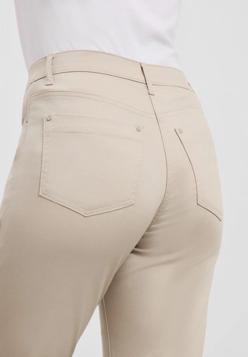 Laurie Charlotte Regular ML broek Grey Sand stretch