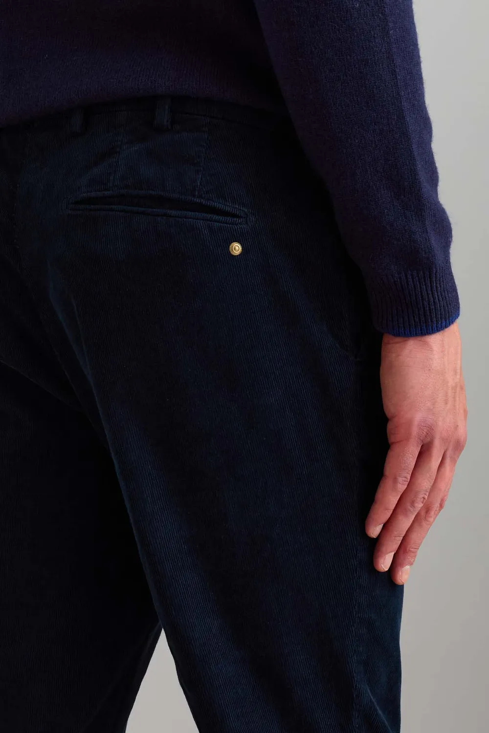 Jeckerson Jarl chino ribfluweel donkerblauw