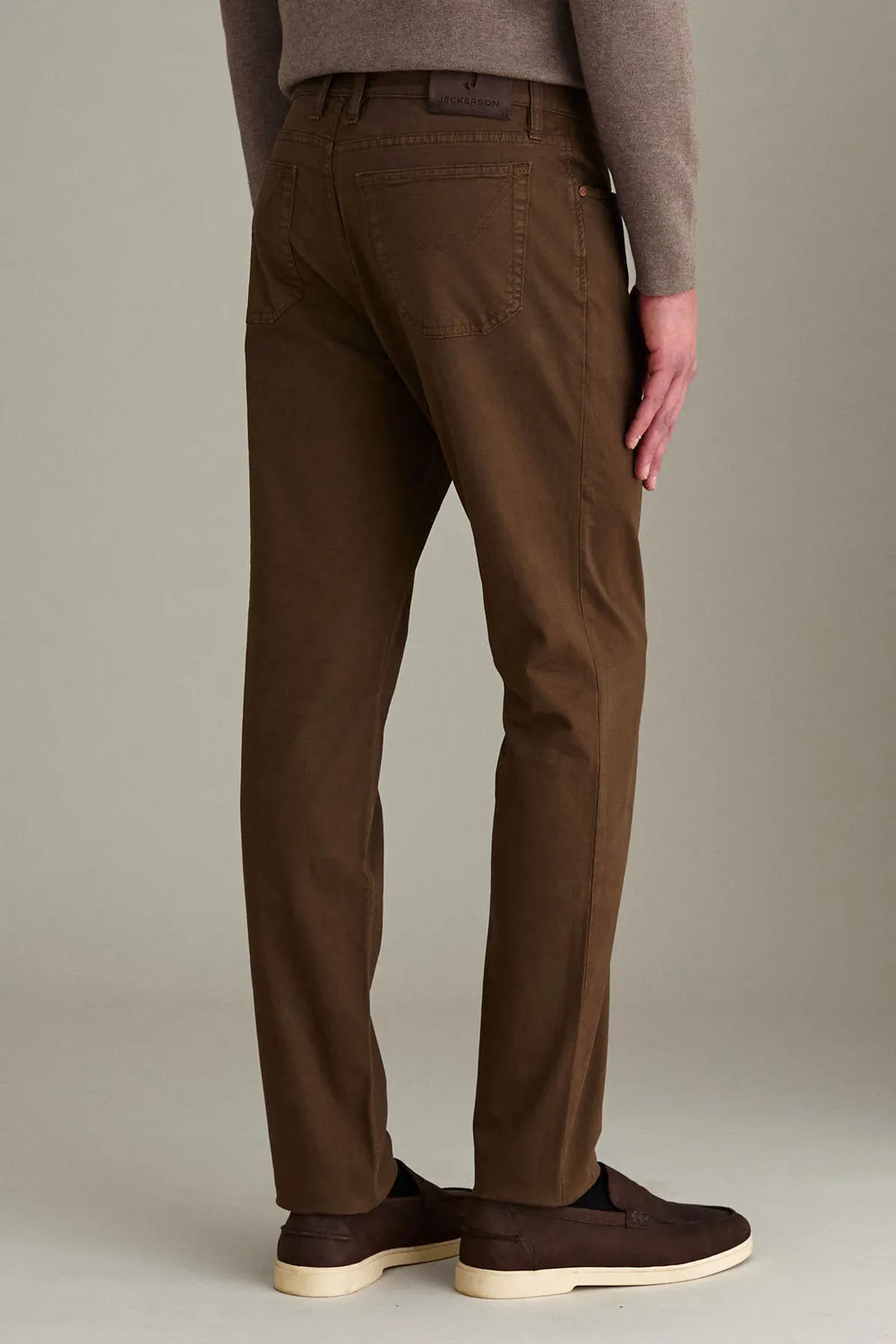 Jeckerson Jordan slim fit broek bruin gabardine