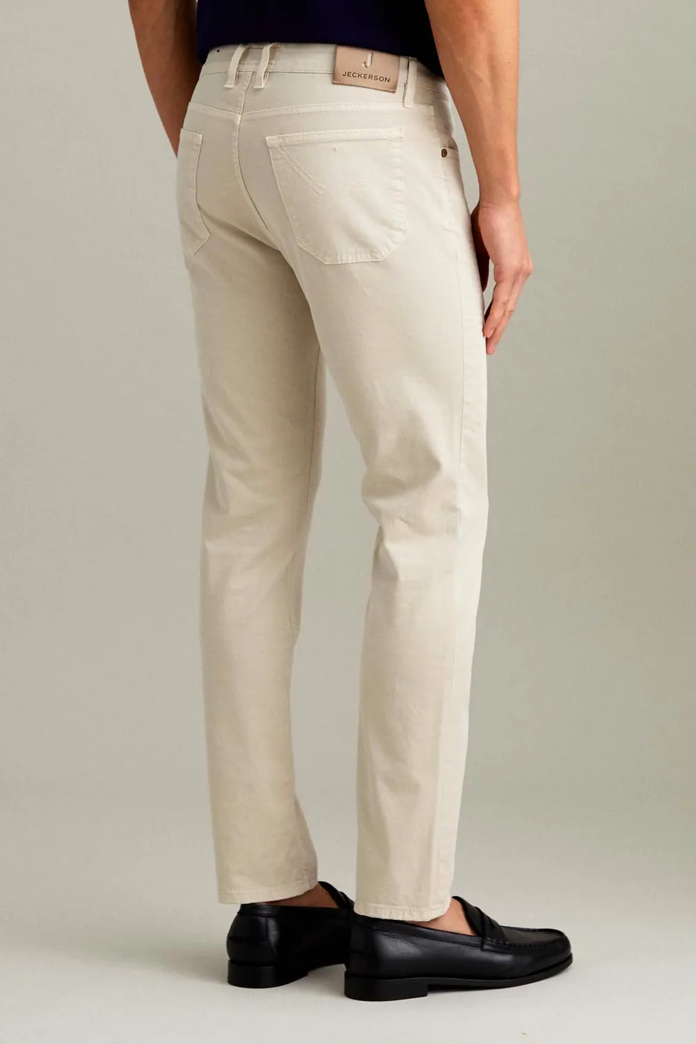Jeckerson James skinny broek lichtbeige katoen