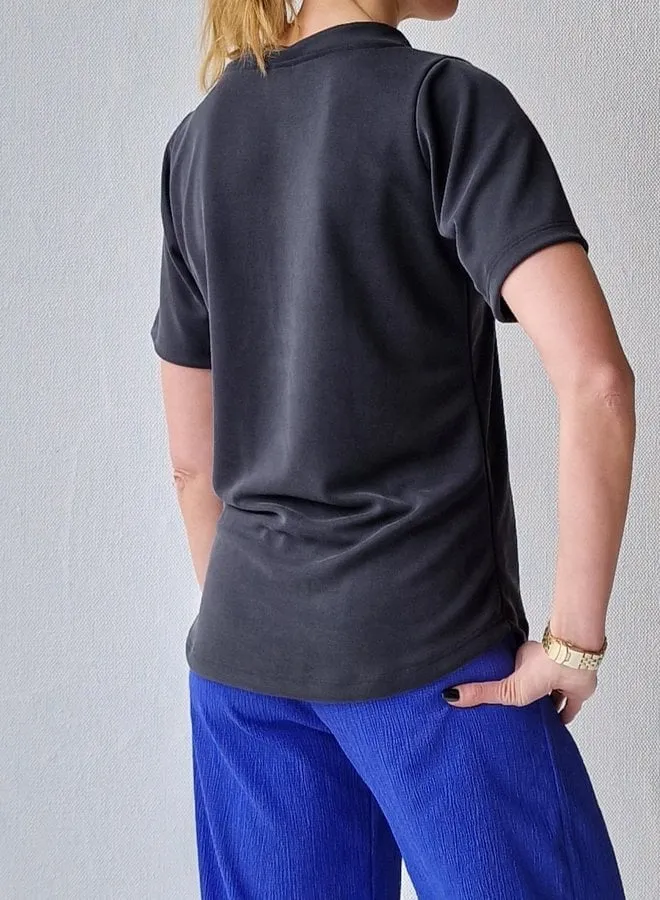 Langeleggings Charlie V-hals shirt black modal lang