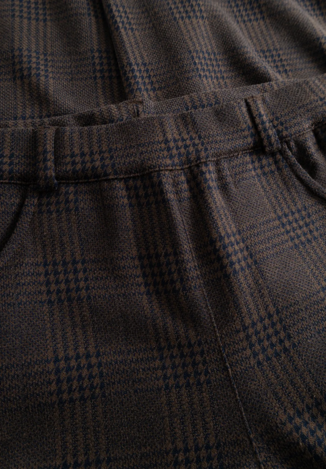 Donna Loose broek brown navy check viscose