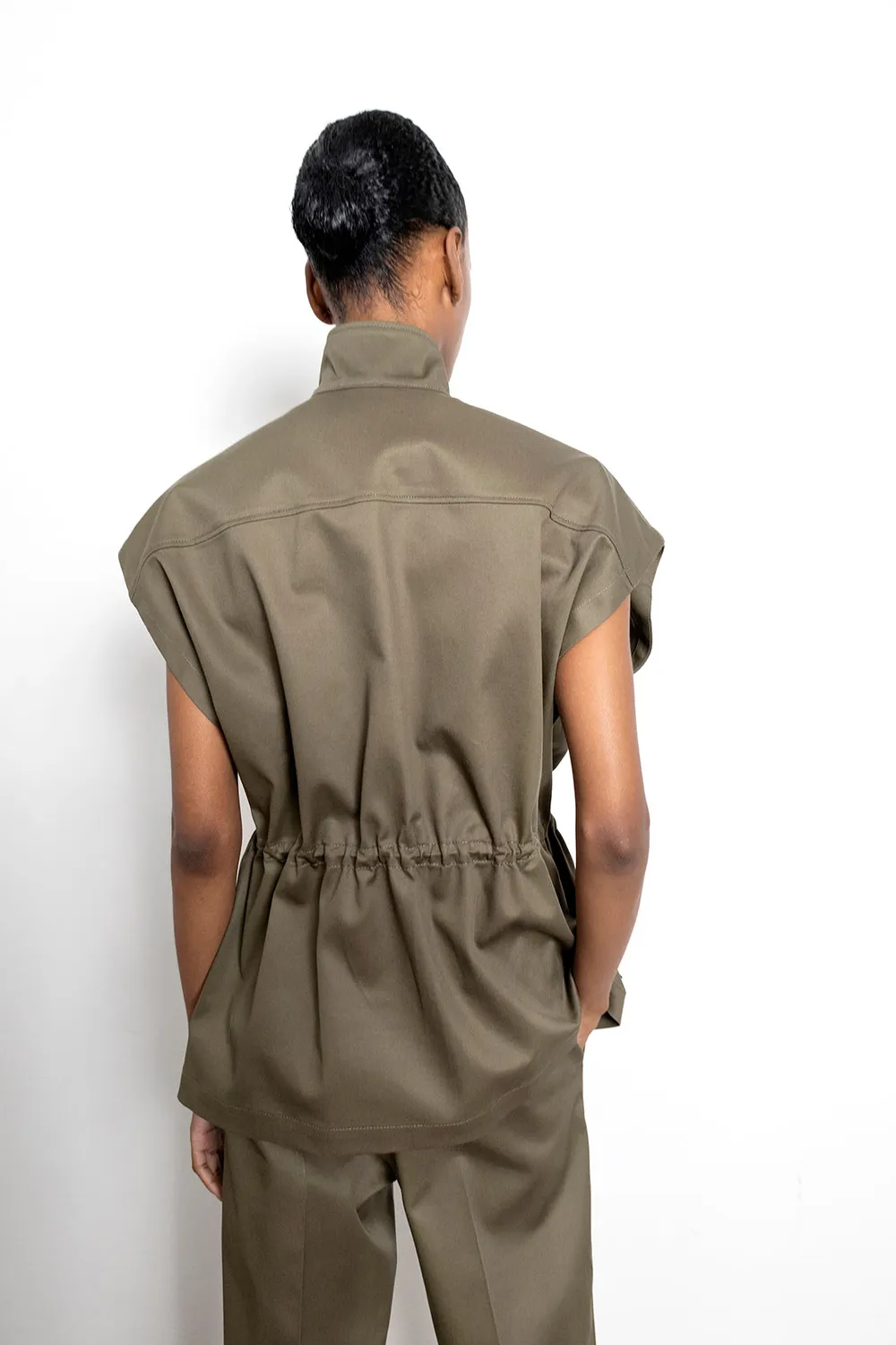 Nine In The Morning Milu MIU01 gilet dames olijf gabardine