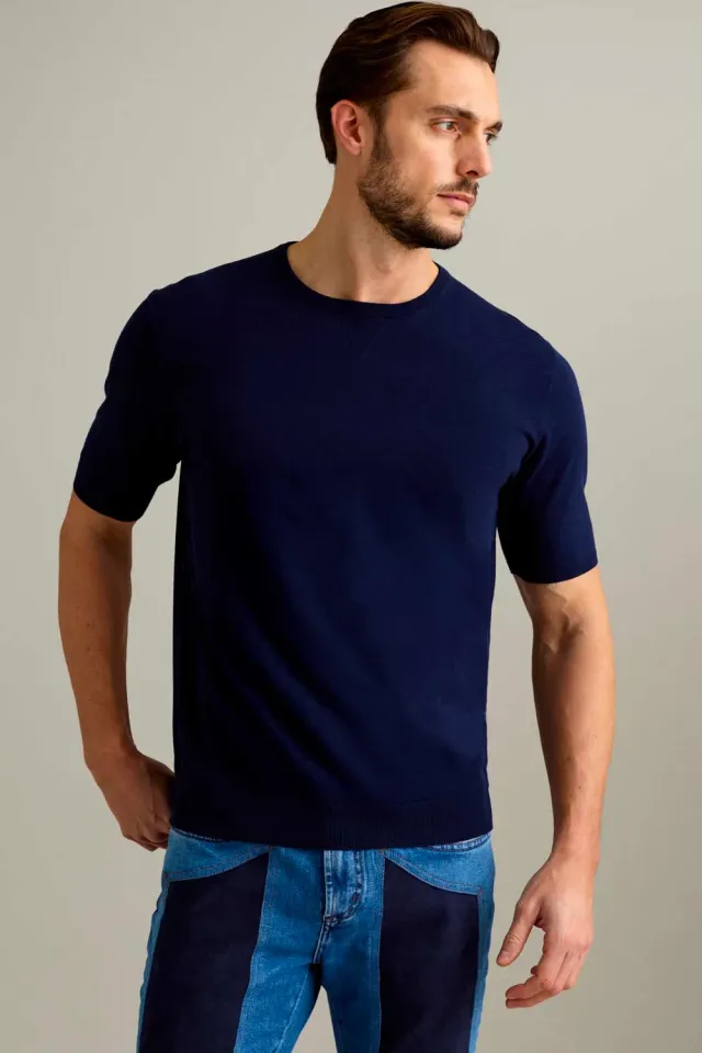 Jeckerson Manica Corta T-shirt Donkerblauw Katoen
