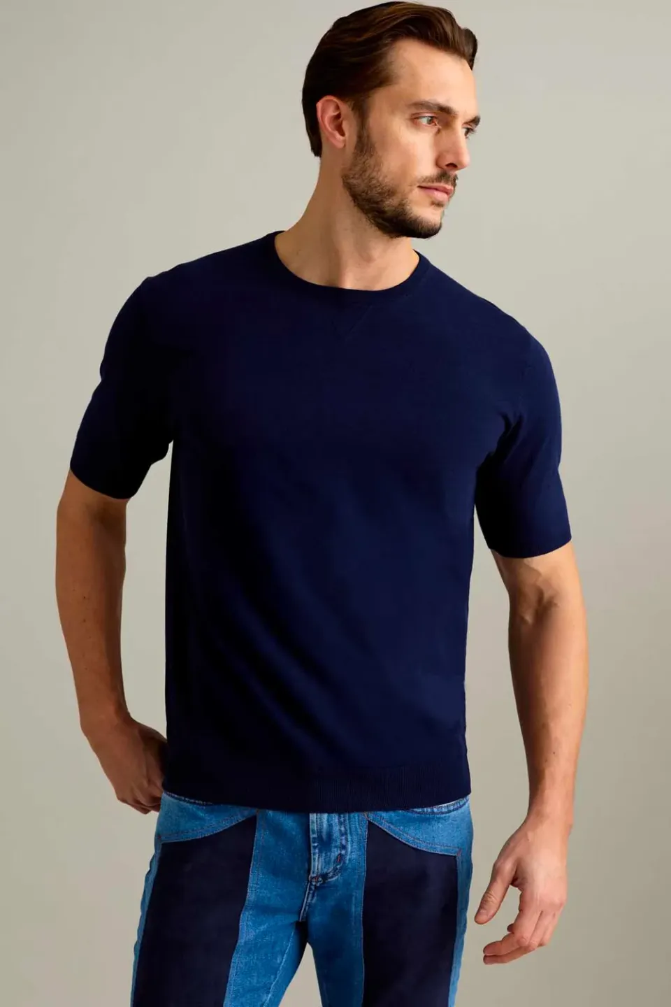 Jeckerson Manica Corta T-shirt Donkerblauw Katoen