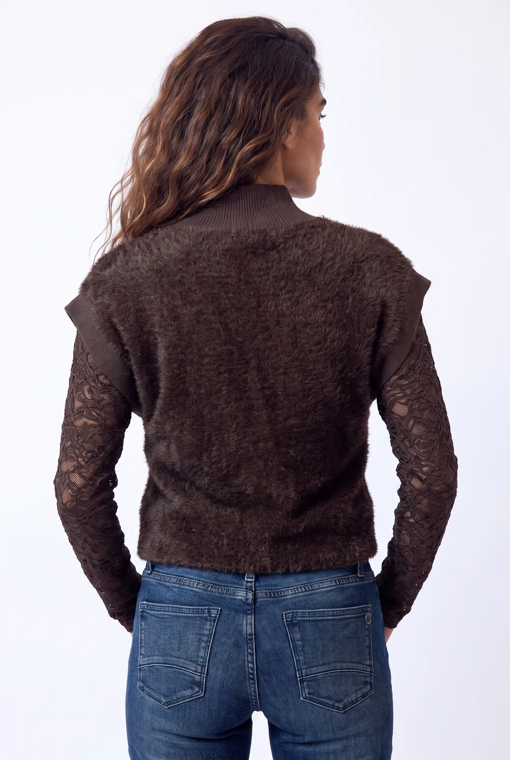 Florez Rocky gilet bruin gebreid fluffy
