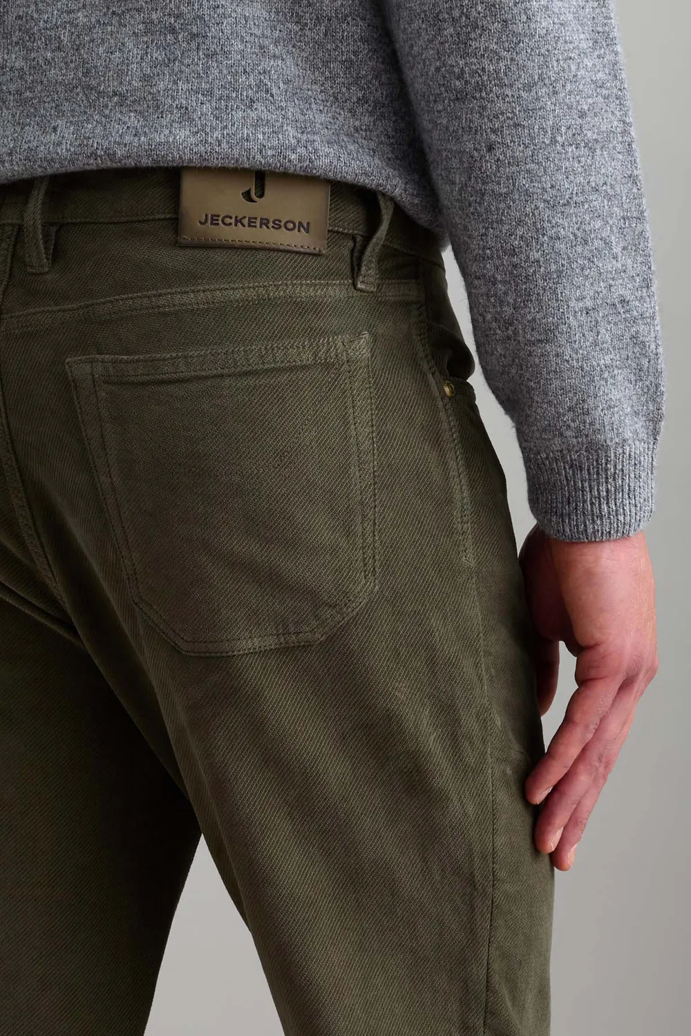 Jeckerson Jordan slim fit ribfluwelen broek groen