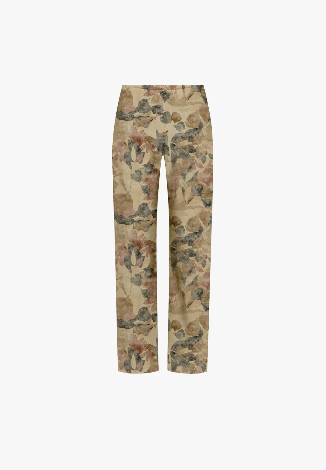 Laurie Thea Straight ML broek Plum Botany Print katoen