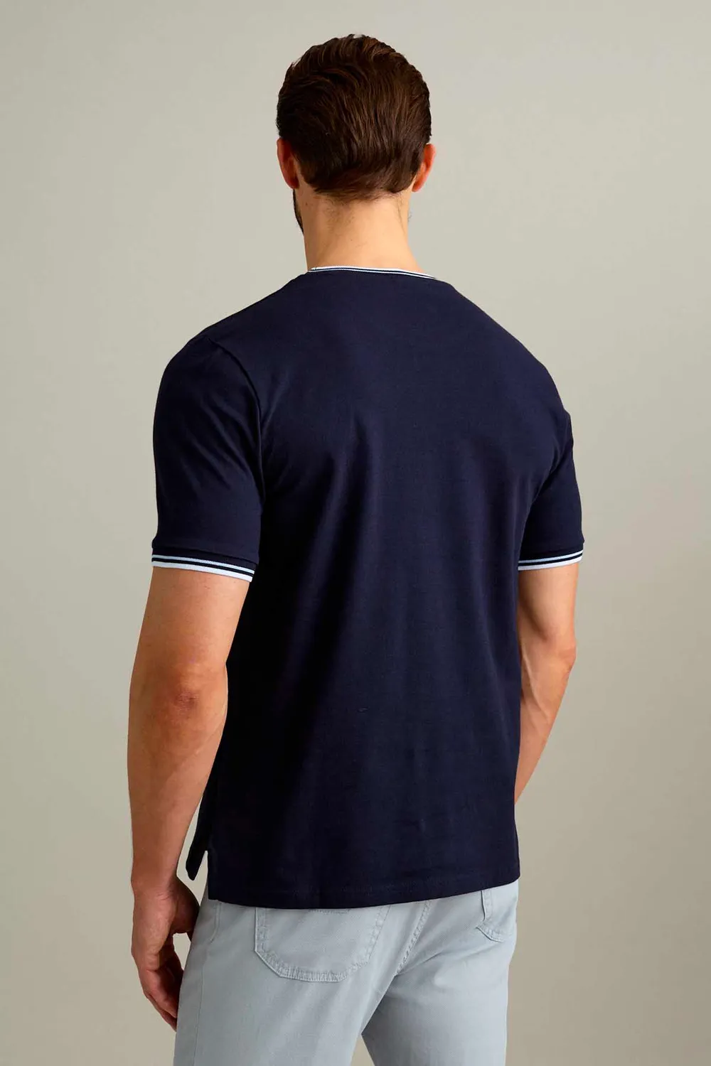 Jeckerson piqué T-shirt donkerblauw korte mouw