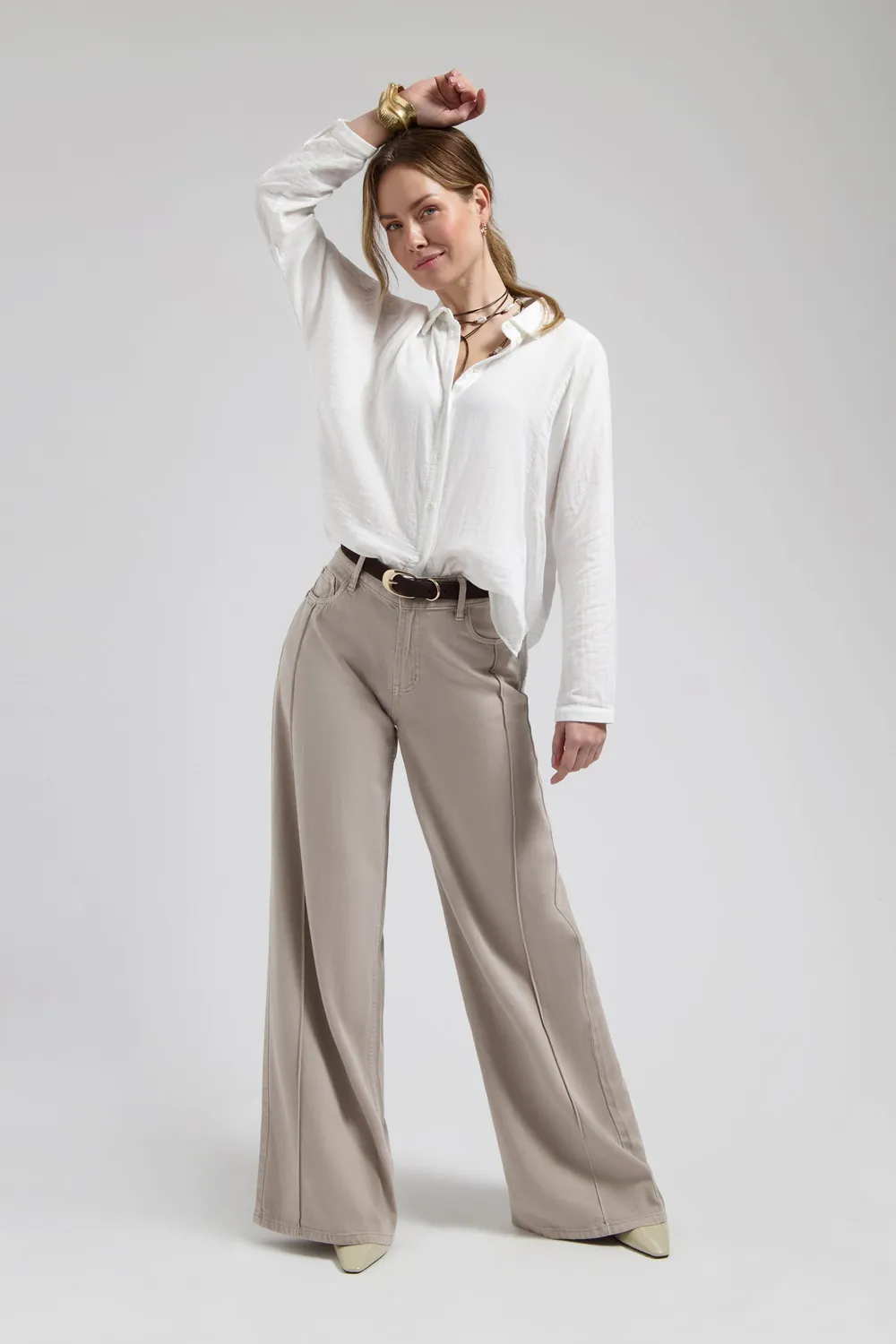Florez Camelia blouse wit katoen oversized