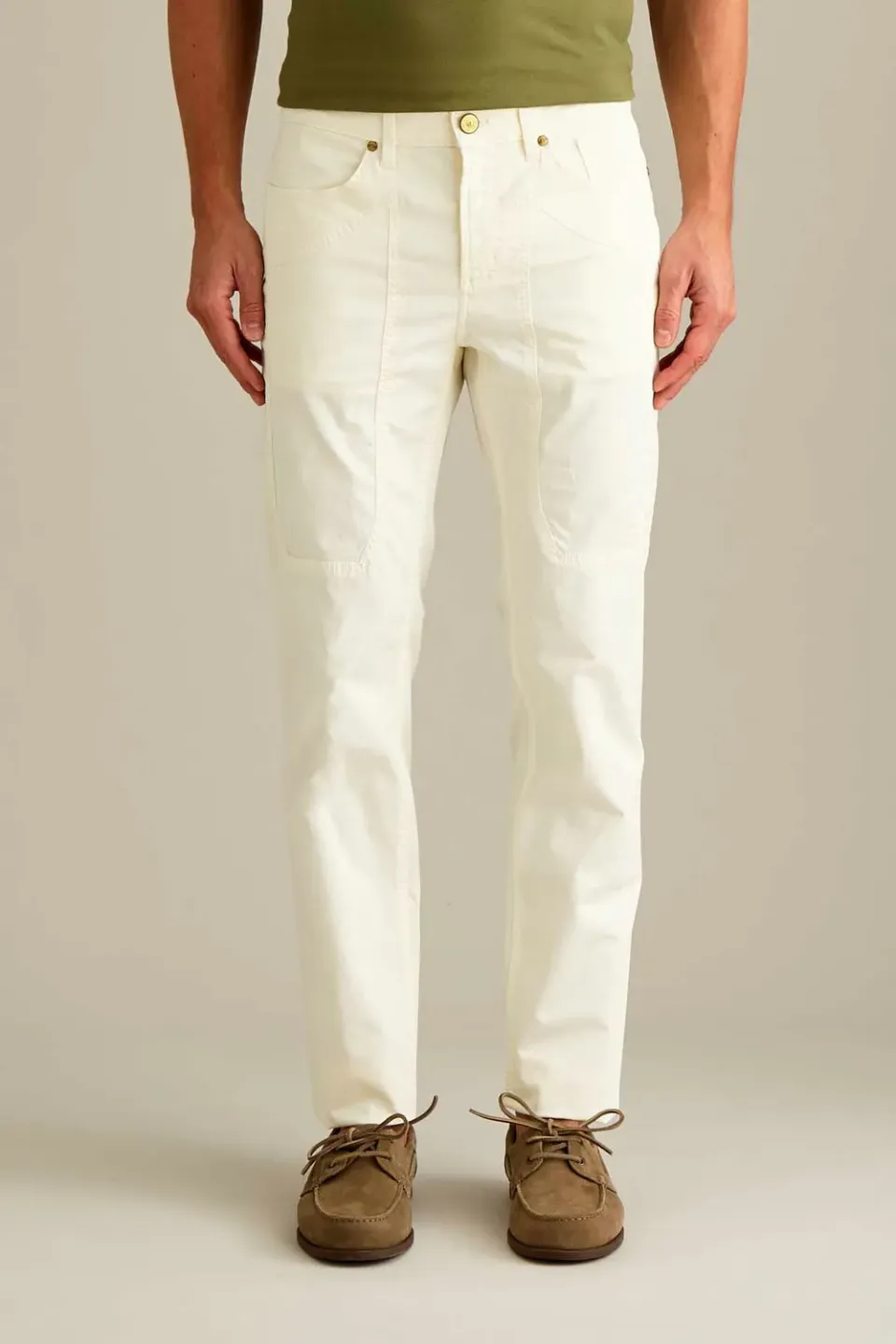 Jeckerson John Toppa broek slim fit sneeuwwit satijn