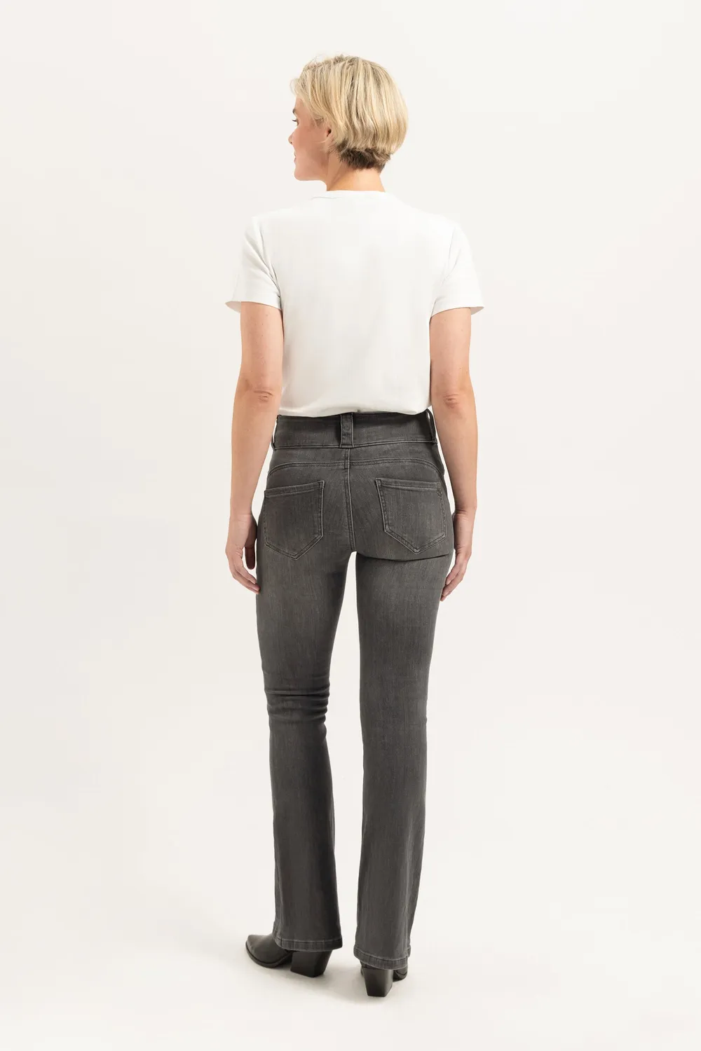 Florez Bodine Flared jeans grijs high waist