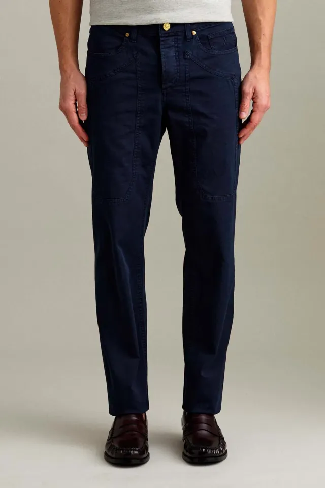 Jeckerson John slim fit broek donkerblauw gabardine