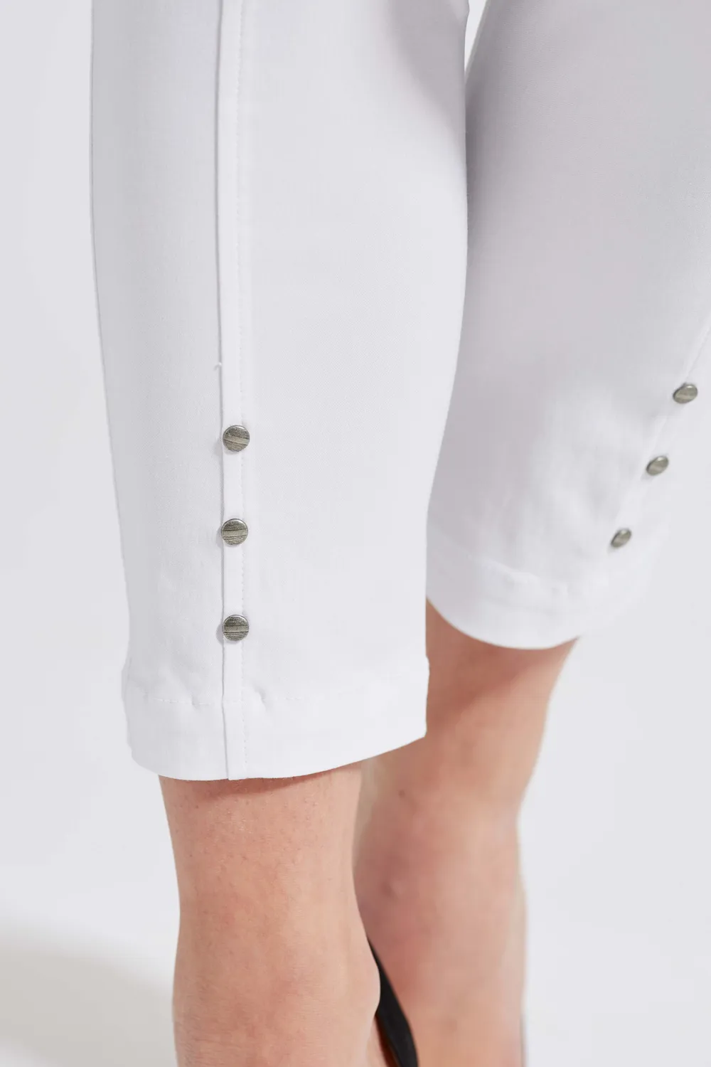 Laurie Chloe Slim CL broek wit cropped met split