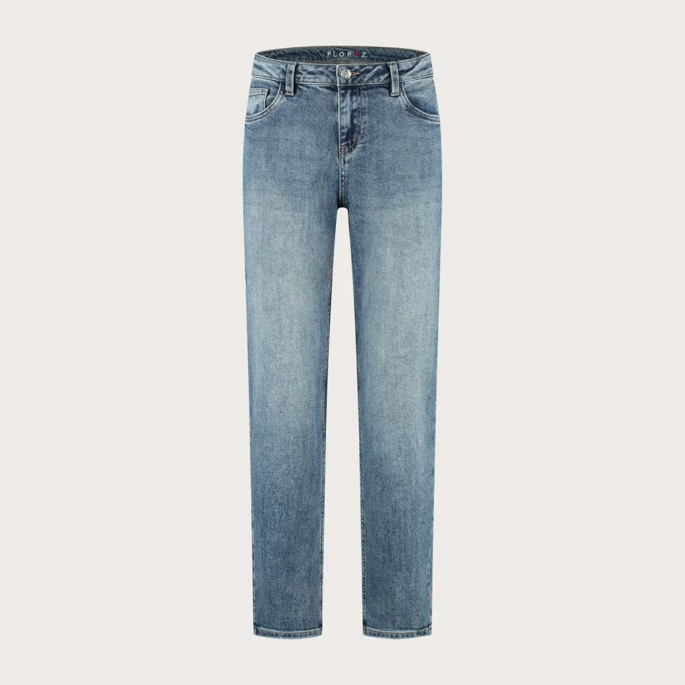 Florez The Royal Mom Fit girlfriend jeans Sophisticated Blue middelhoge taille