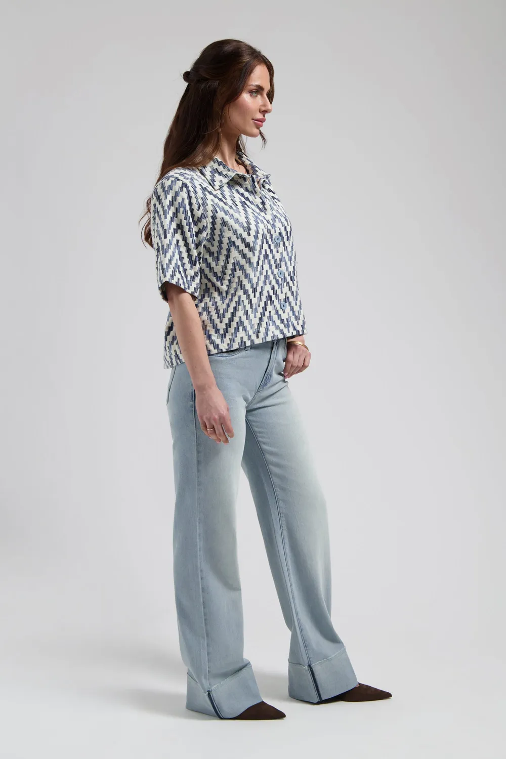 Florez Sophie Straight Roll-Up jeans Crystal Blue