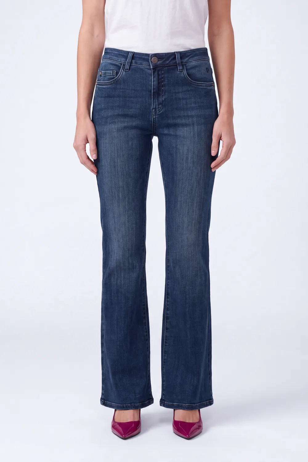 Florez Chloé flared jeans Dark Blue mid-waist