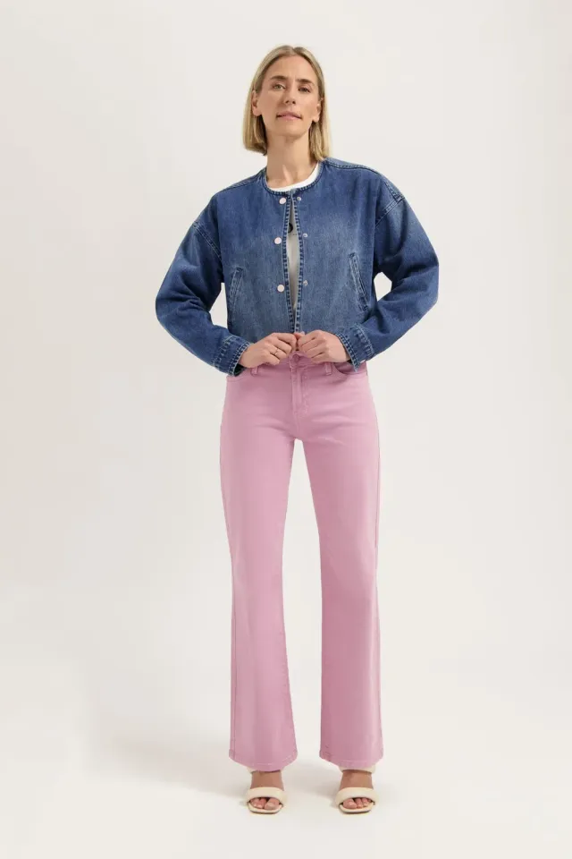 Florez Tessa Straight jeans mid pink mid-waist