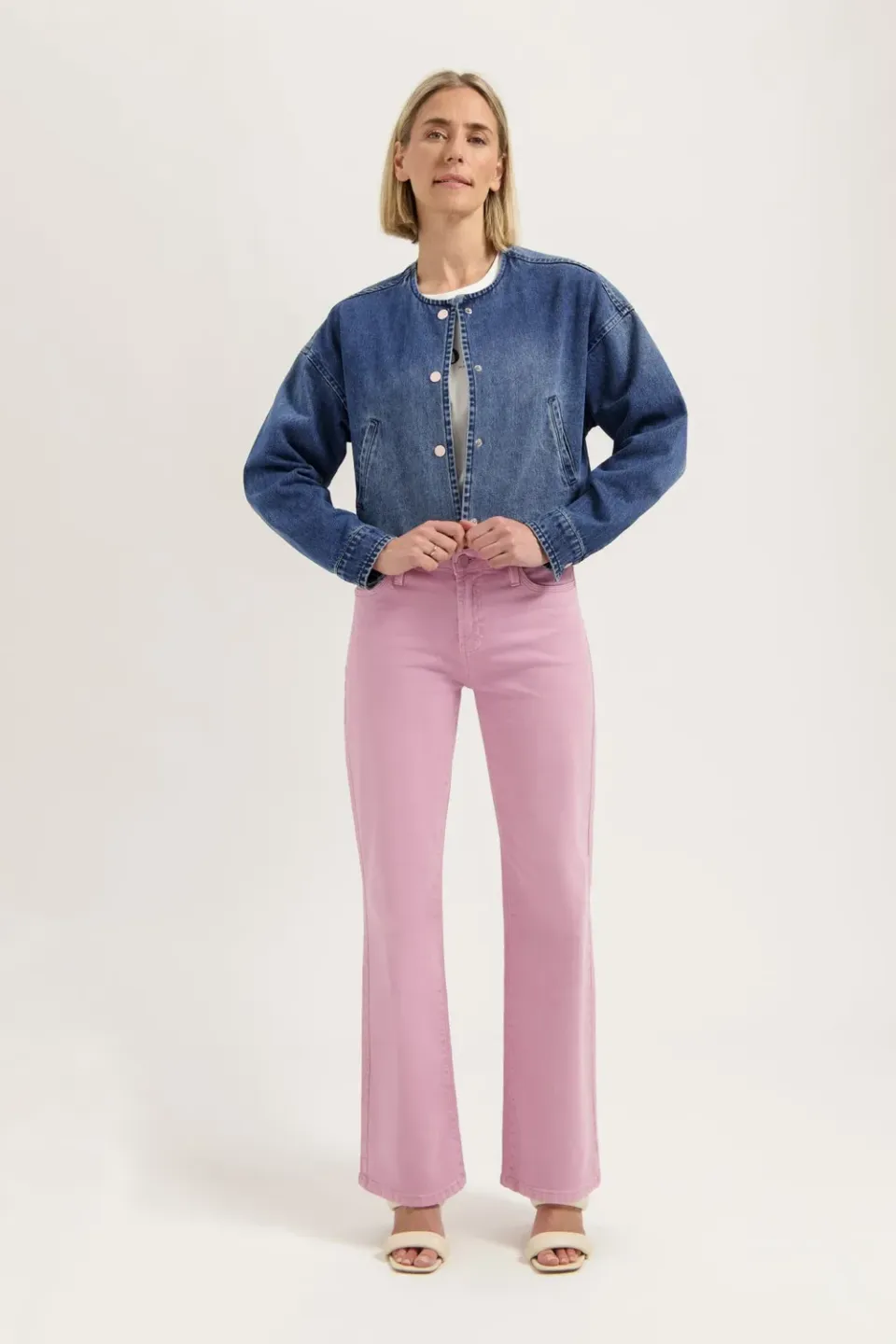 Florez Tessa Straight jeans mid pink mid-waist
