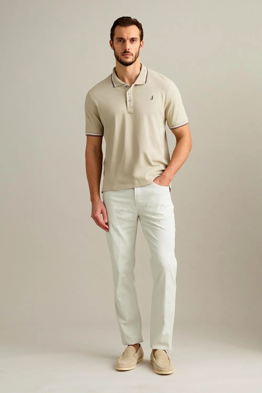 Jeckerson Polo piquet polo lichtbeige