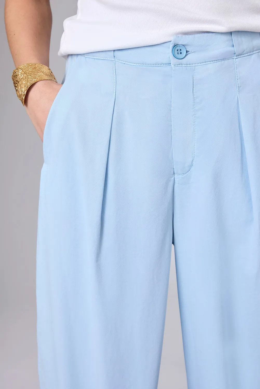 Corel Ella Wide Jeans Soft broek Sky Blue wijd