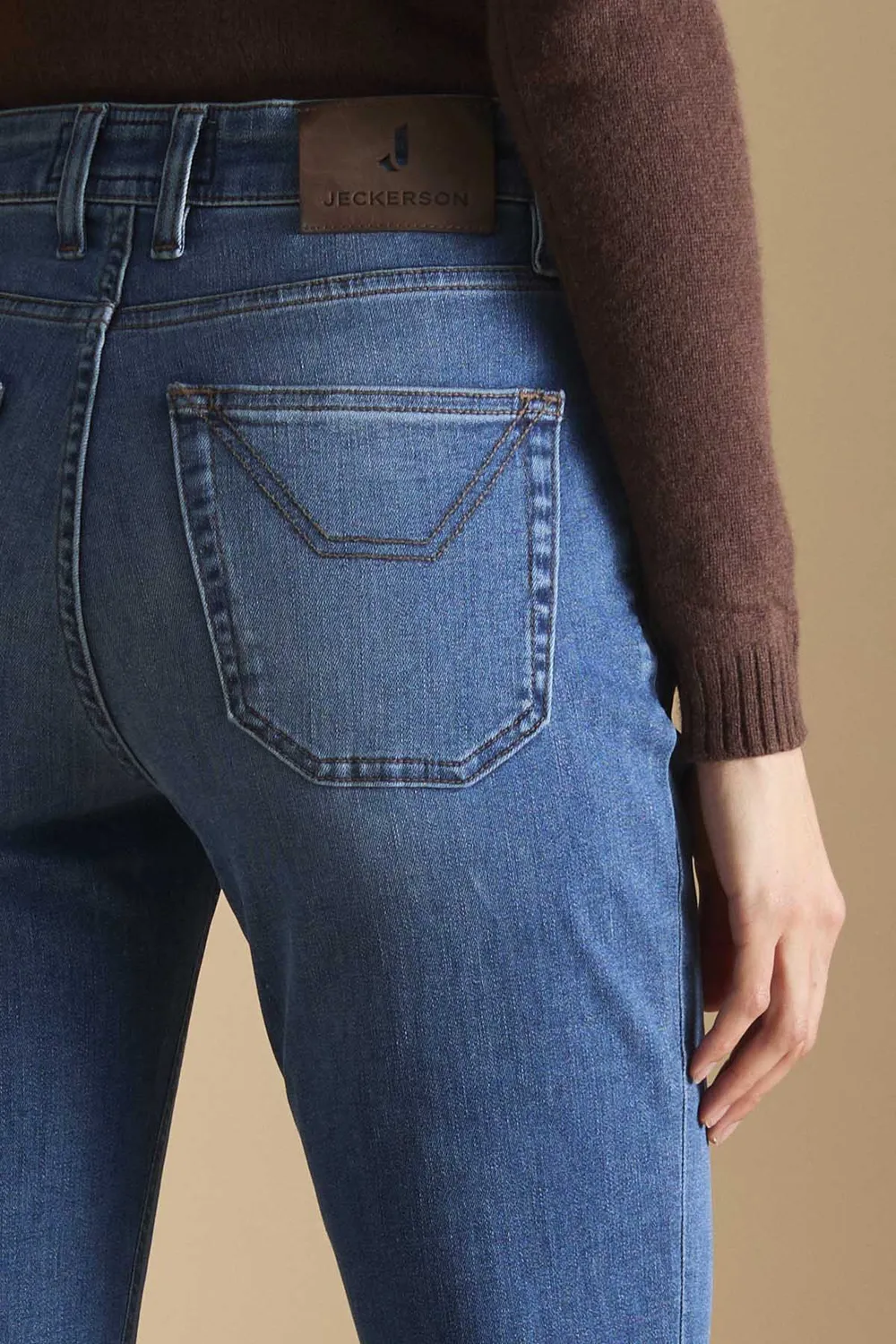 Jeckerson Jennifer flared jeans medio blauw stretch