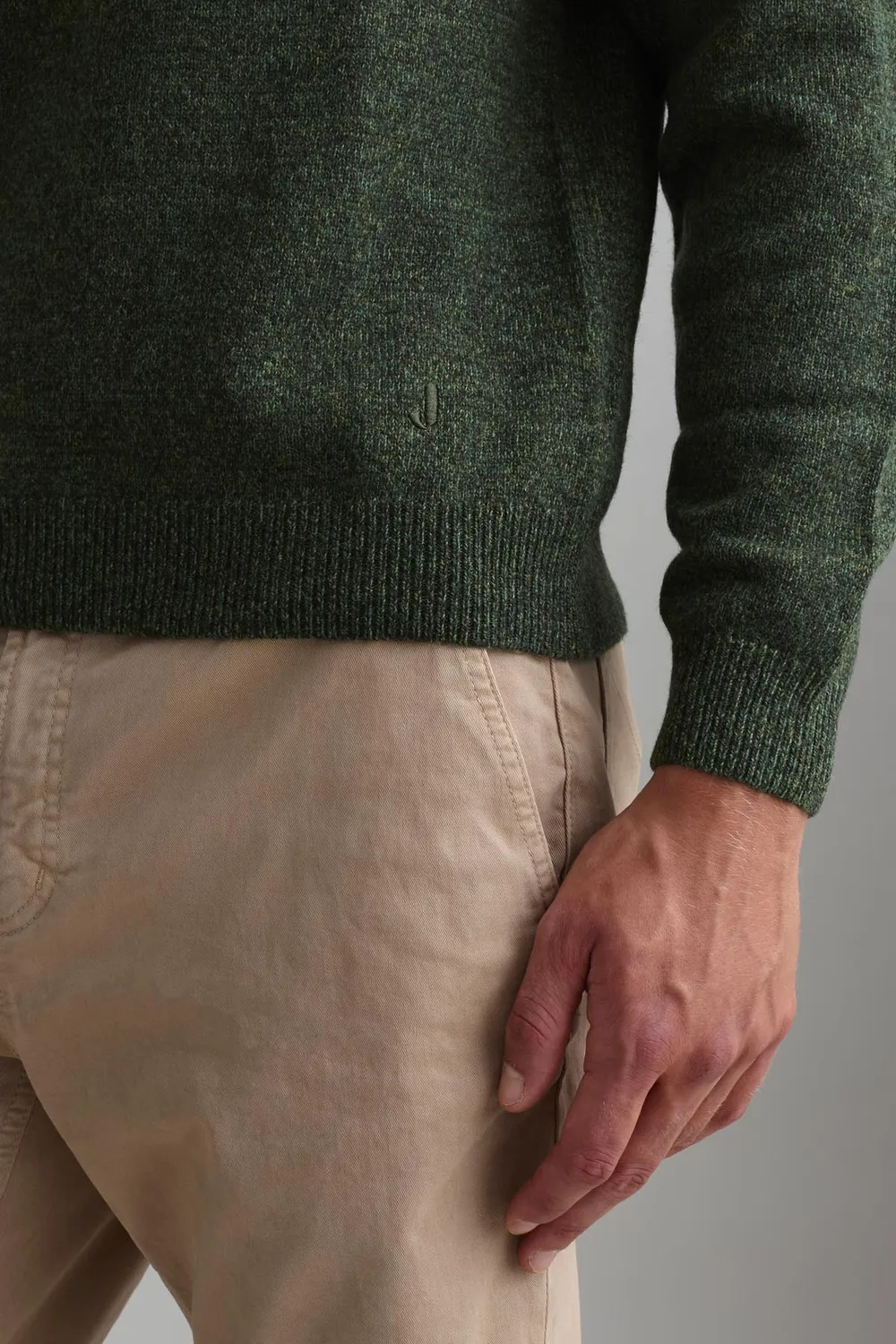 Jeckerson Raglan Trui Wol Groen Melange