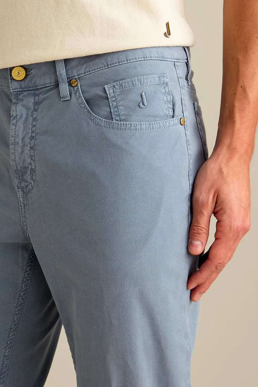 Jeckerson Jordan slim fit broek blauw velvet katoen