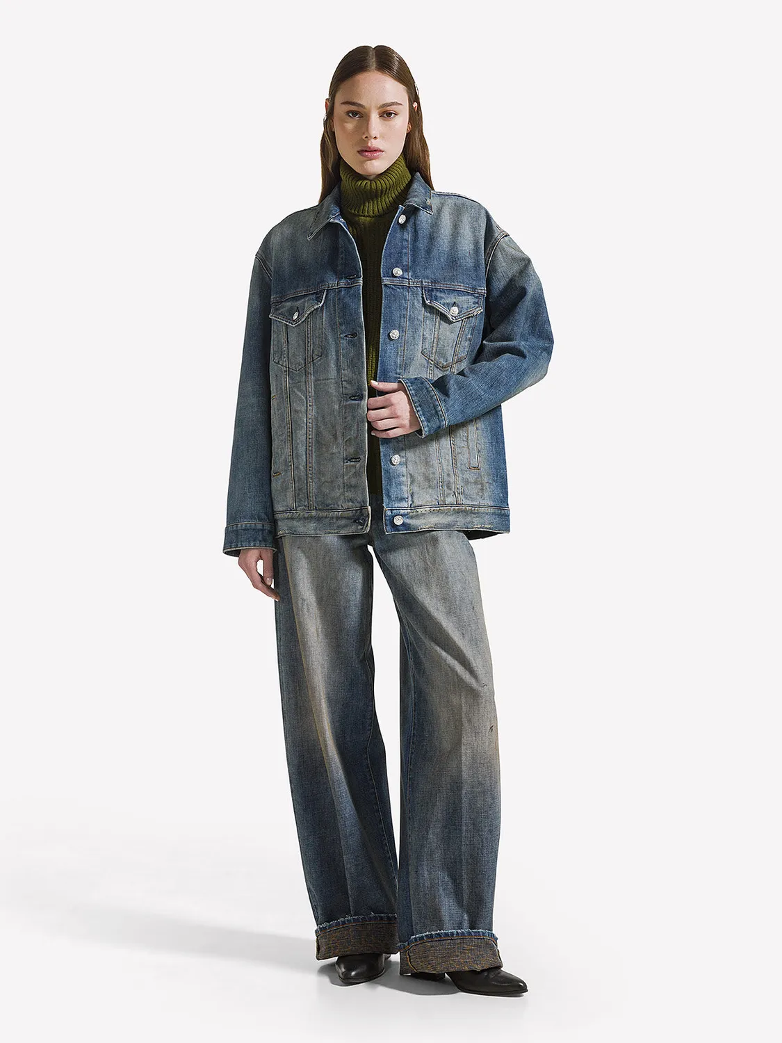 Nine In The Morning Sibi trucker spijkerjas blauw denim