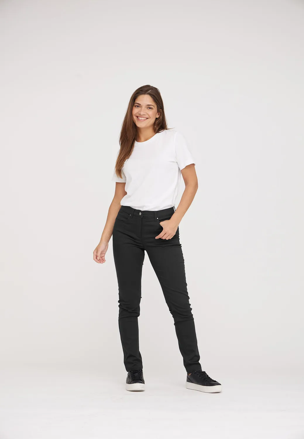 Laurie Laura Slim SL broek zwart stretch